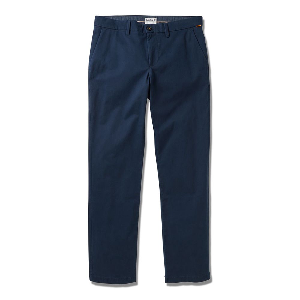 Timberland Παντελονια Ανδρικα Σκουρο Μπλε - Squam Lake Stretch Chino - Greece 0685123-AN